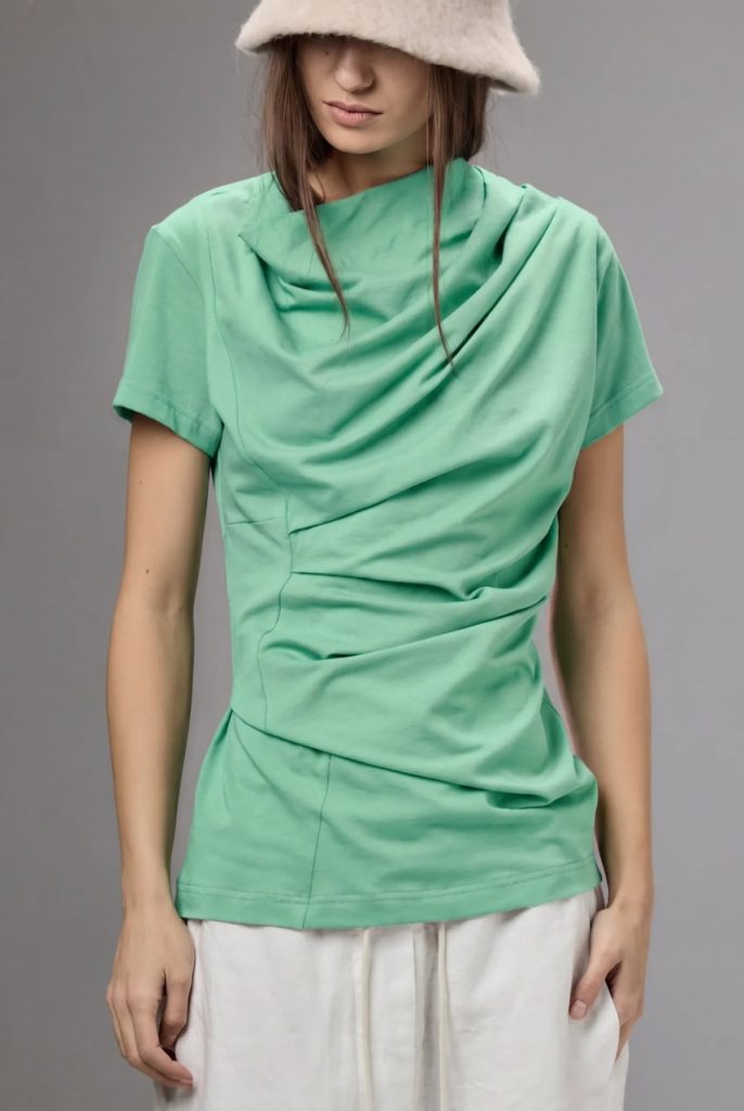 rosttya shirt 001 mint 03 drape detail